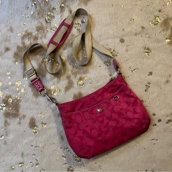 Coach Pink Nylon Crossbody Bag - Picture 1 of 9